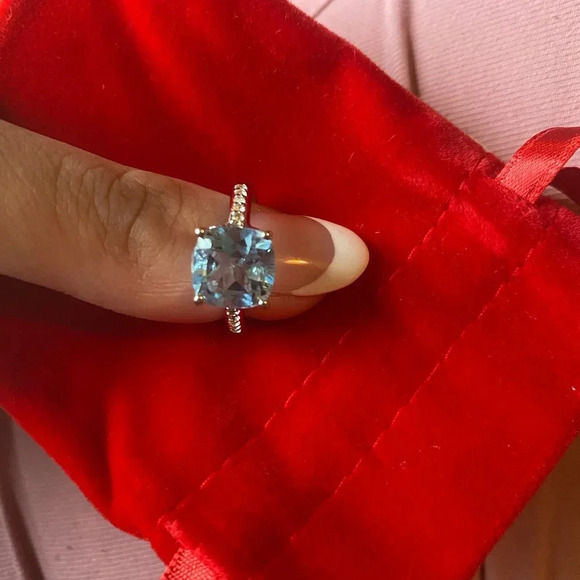 Sky Blue Size 7 Topaz Ring 4.62cts - Picture 4 of 5